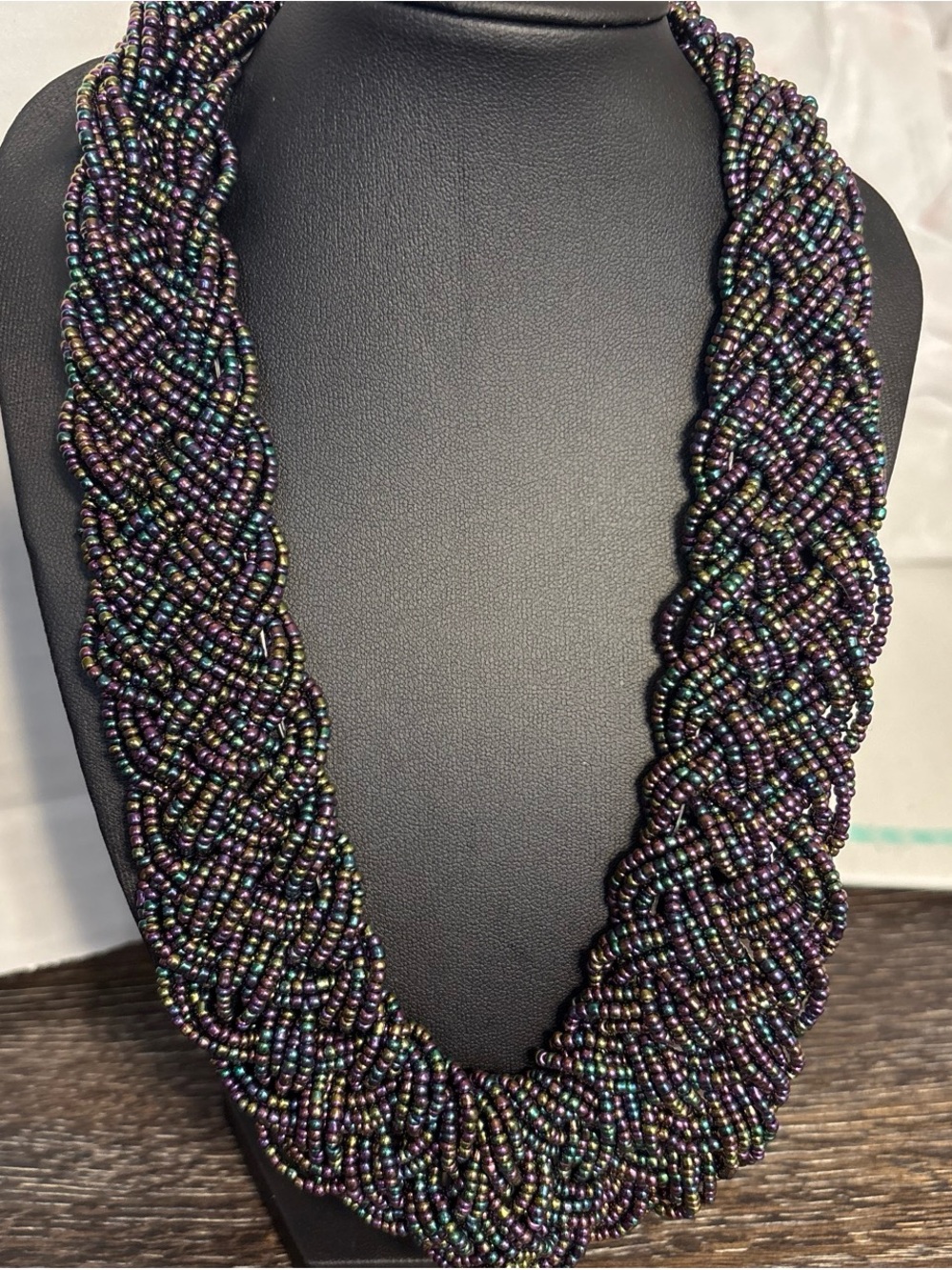 Handcrafted Multicolor Seed Bead Twisted Necklace - Women's Jewelry